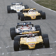 A pack of cars at the 1982 Dutch Grand Prix at Circuit Zandvoort.